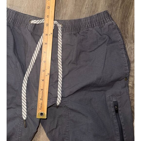 George Mens Drawstring Cargo Pants L 36-38 Charcoal Gray Cotton Spandex Blend El - Picture 7 of 8